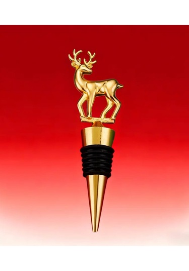 Atay Garage Zarif Altın Kaplama Geyik Şeklinde Şarap Tıpası