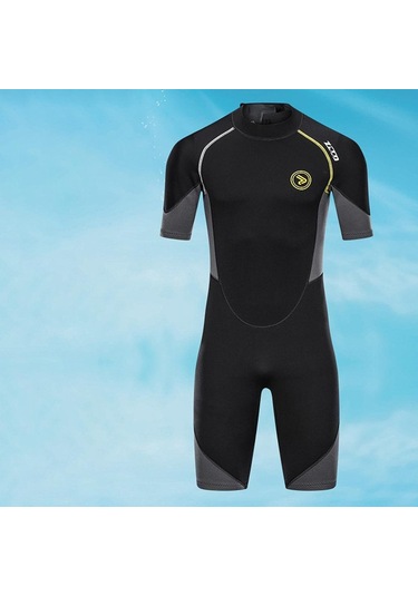 Suntek Erkekler 1.5mm Wetsuit Shorty Mayo Geri Dalış Için L Siyah