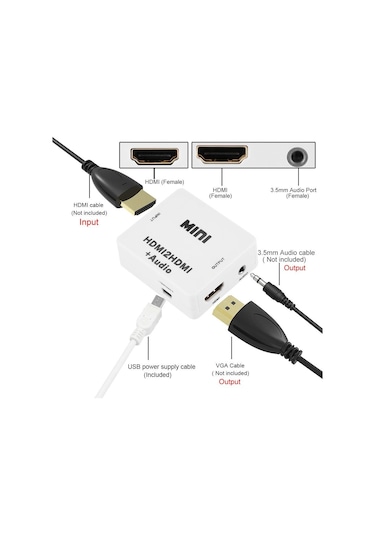 Sirius Hdmı To Hdmi + 3,5 Mm. Dijital Ses Ayırıcı Çevirici Dönüştürücü