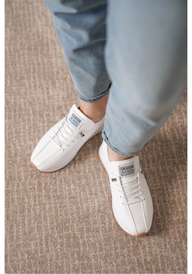 D0112 Günlük Ortopedik Kadın Sneaker Spor Ayakkabı Beyaz