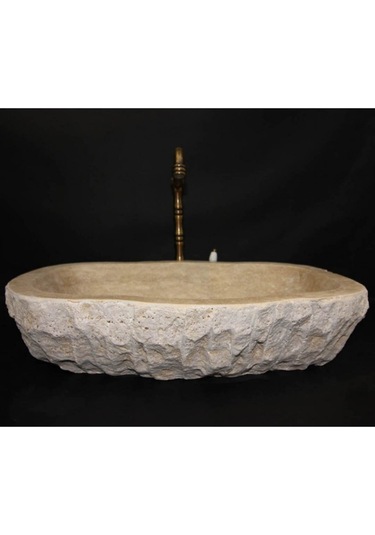 Traverten Şekilsiz Dikdörtgen Patlatma Lavabo