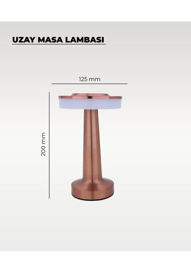 Rose Uzay Masa Lambası - Dokunmatik - 3 Renk Işık Rose