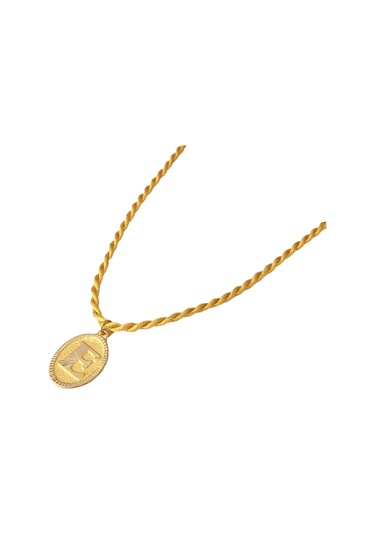 14 Ayar E Harf Sarı İpli Kolye