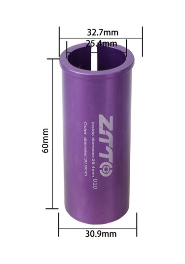 Ztto Bisiklet Koltuğu Direği Adaptörü Alüminyum Bisiklet Selesi Direği Tüpü Azaltıcı Kol Dönüştürücü - 25,4 Mm'den 30,9 Mm'ye