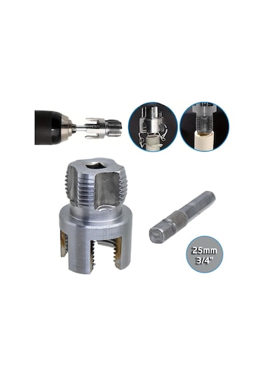 6424 Pvc Pprc Boru İç Ve Dış Diş Açma Aparatı 3/4" 25 Mm