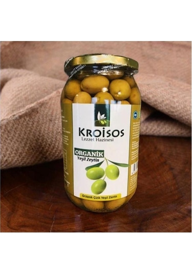 Kroisos Organik Yeşil Çizik Zeytin 1000gr