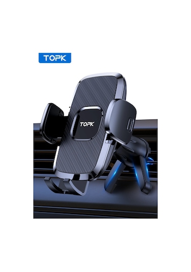 Topk D35-s Araç Telefon Tutucu, 360 Döndürme, Evrensel Montaj, Kanca Klipsli Black