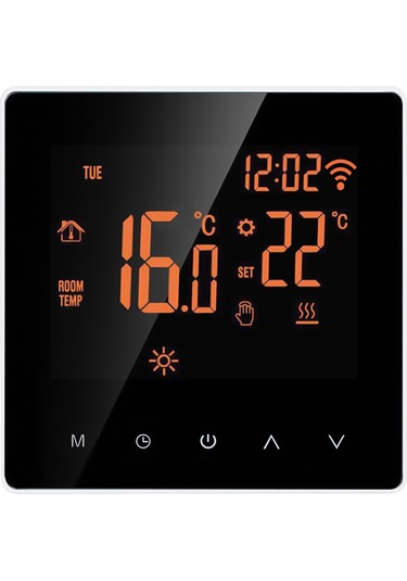 Reedark Akıllı Wi-fi Termostatı: Ev, Ofis, Okul Ve Oteller İçin Dokunmatik Ekranlı, 16a, Haftalık Programlanabilir, Turuncu Arka Işık