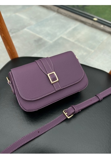 Mft Leather Hakiki Deri Kadın Çanta Viola 1524 Flother Mat Mor