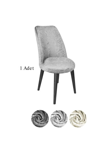 StarMall Kadife Kumaş Oval Sandalye Kılıfı,sandalye Örtüsü 1 Adet Gri