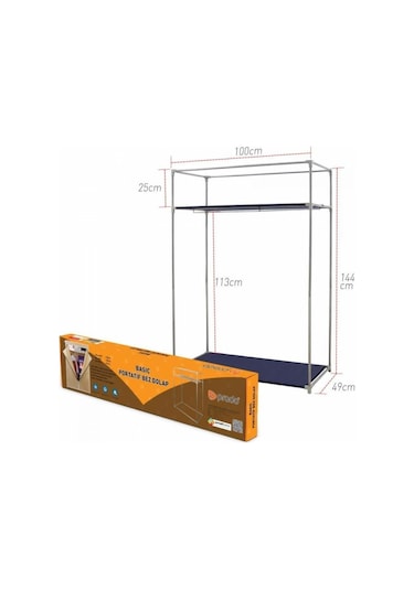 Mavipaket Prado Basic Çelik Profilli Portatif Bez Dolap