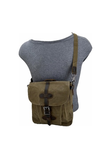 Ççs 31487 Mumlanmış Kanvas Retro Omuz Çantası Haki