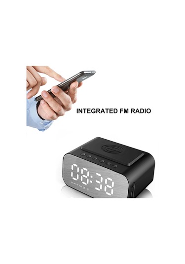 Ranyeek "çok Fonksiyonlu Bluetooth Hoparlör: Fm Radyo, Alarmlı Saat, Kablosuz Şarj, 1800mah Pil" 112 Karakter