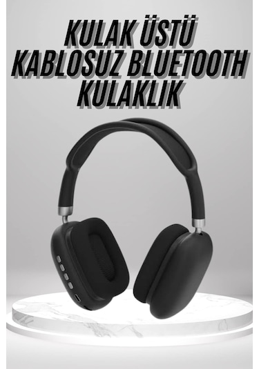 Kulak Üstü Kablosuz Bluetooth Kulaklık Yumuşak Süngerli Sd Kart Girişli