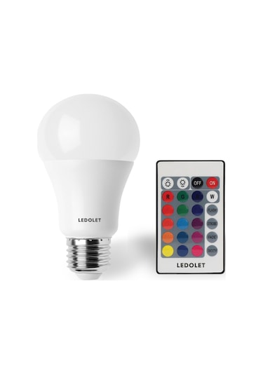 Ledolet Kumandalı Renk Değiştiren 9W Rgb Led Ampul