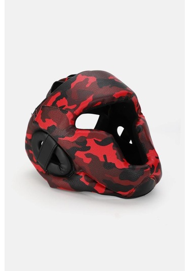 Titan Sport Yüz Korumalı Boks Kaskı , Kırmızı Siyah Kamuflaj Desenli Model Kırmızı - Siyah