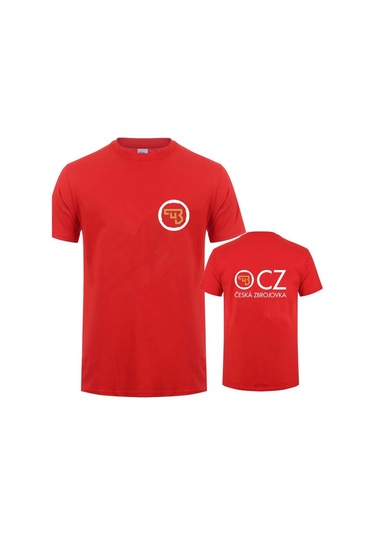 Snapbuy Cz Ceska Zbrojovka Erkek Yazlık Kısa Kollu Pamuk T-shirt 4xl 5xl Lh-153kırmızı Kirmizi