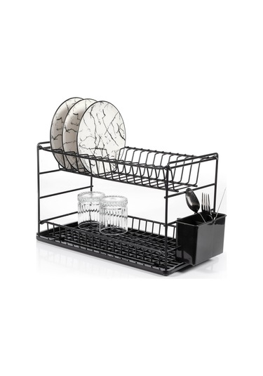 Zensan İki Katlı Modüler Tabaklık Pe Kaplama 50 CM Siyah