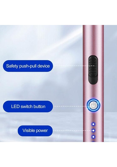 Mavi Elektrikli Ateşleyici Rüzgar Geçirmez Düğme Kontrol Ateşleme Mavi