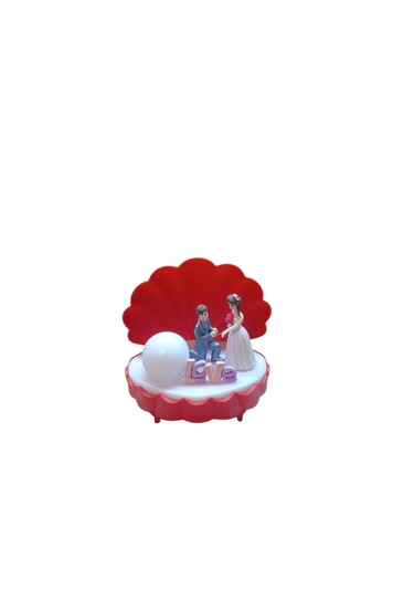 İstiridye Tasarım Işıklı İnci Sevgili Biblo