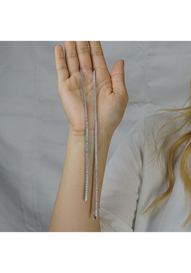 Modagümüşevi Pırlanta Tasarımlı Kare Model 925 Ayar Gümüş Su Yolu Kolye