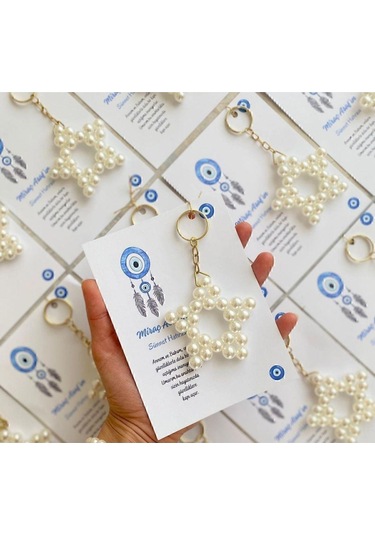 15 Adet İnci Yıldız Anahtarlık Nikah Düğün Kına Nişan Sünnet Hafizlik Vers. 39