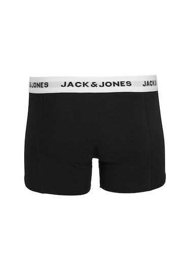 Jack & Jones Erkek Logolu Beli Lastikli 5'Li Boxer Paketi - Solid 12254366 - 1 Black
