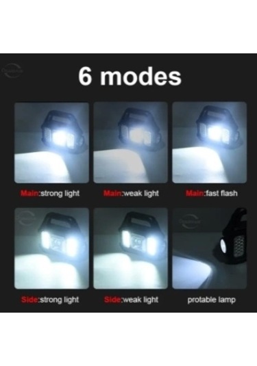 P-880a Solar Powerbanklı Şarjlı Taşınabilir Güçlü Fener