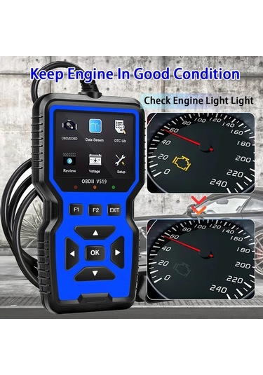 Xuweiwei Mavi Obd2 Okuyucu Araba Arıza Teşhis Cihazı Motor Kod Tarayıcı Voltaj Test Aleti Obdıı