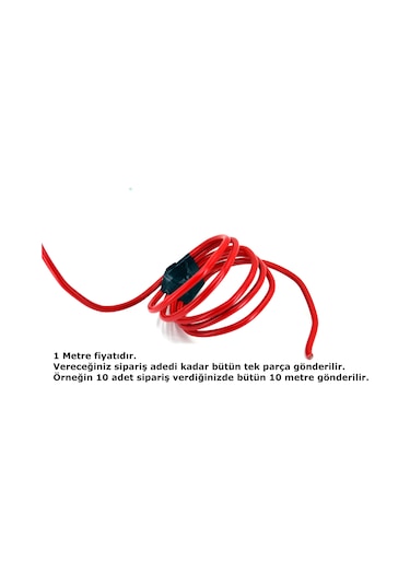 1 Metre 3Mm² Kırmızı Bakır Kablo Kalaylı Nyaf Marine Bakır - Kırmızı