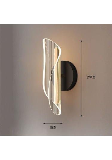 Akrilik Duvar Lambası Flama Oturma Odası Arka Plan Duvar Atmosfer Siyah