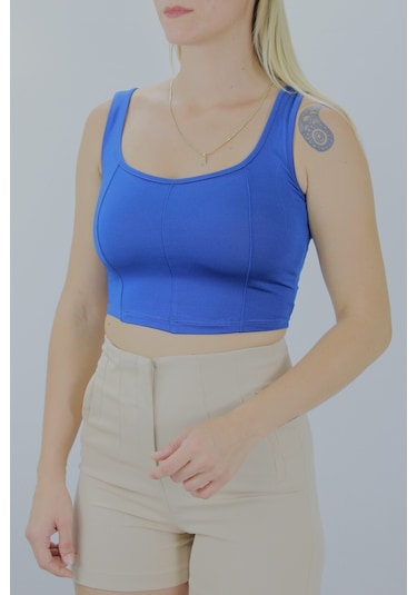 Lukas Micro Parçalı Crop İndigo - Lks2022.25-9062127220755 İndigo