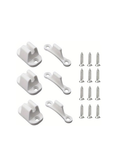 Dashanshop 3 Adet Beyaz Rv Kapı Tutucu Seti 12 Vidalı Karavan Ve Tekne