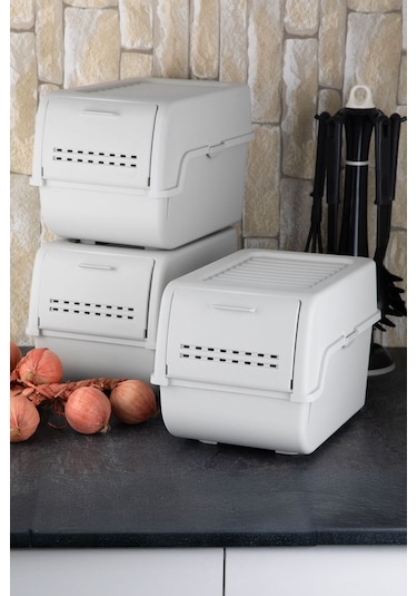 Motek Mt-40 S-box 8 Litre 3'lü Çok Amaçlı Organizer Düzenleyici Gri 3 8litre Gri