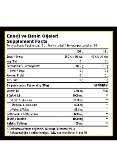 Xtreme Bcaa + Glutamine - 510 G - 34 Servis - Karpuz Aromalı - Amino Asit