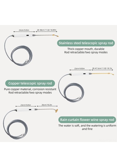 Maiyame Elektrikli Bahçe Spreyi - Genişletilebilir Çelik Torna, 3 Ayarlı Buhar/su Akışı, 2200mah Batarya, 3m Hortum Ve Bakır Uç Otomatik Sulama Aleti