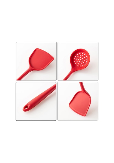 Sones 2 Adet Yapışmaz Yüksek Sıcaklığa Dayanıklı Silikon Tencere, Stil: Çorba Kaşığı