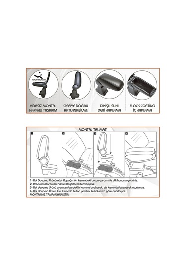 Peugeot 2008 Araca Özel Kol Dayama Kolçak Siyah 2020+ Niken