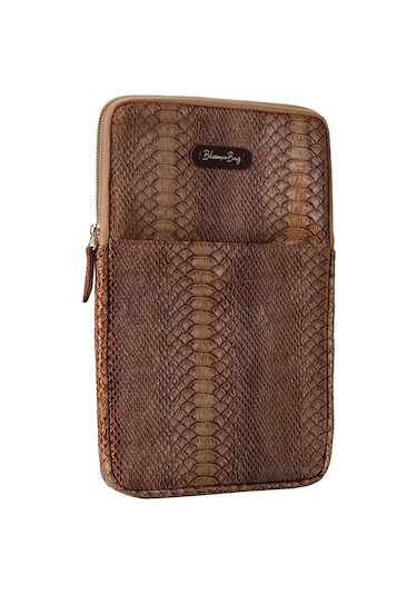 Mink Croco 13 İnç Laptop / Macbook Uyumlu Kılıf Kılıf Taba