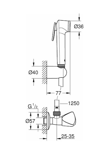 Grohe Tempesta-F Taharet Sprey Takımı - 27514001 Krom