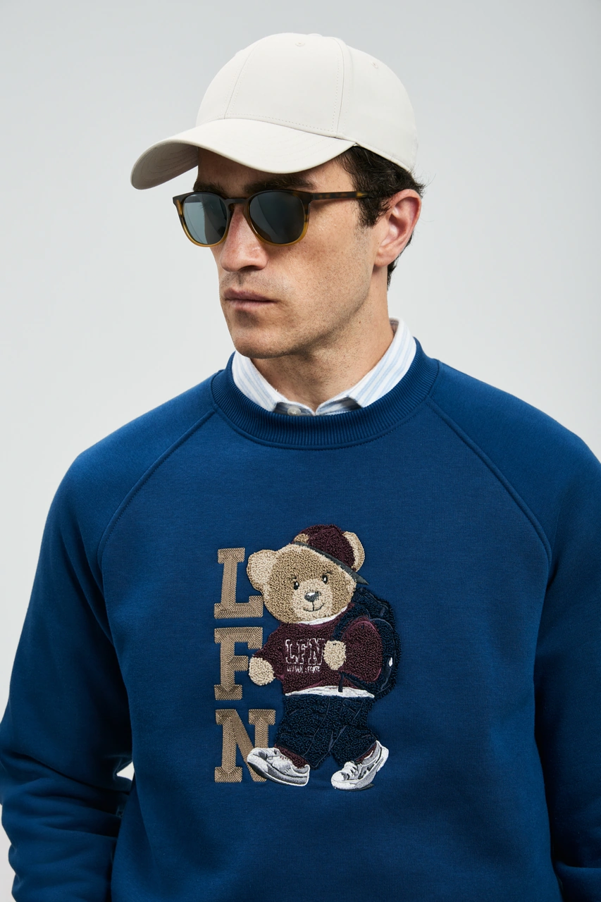 Lufian Storm Erkek Sweatshirt Saks Saks 112030172100240 Saks