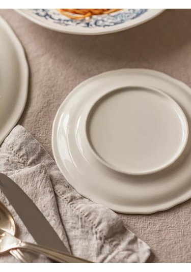 Roomi Desenli, Antik Tarzda Seramik Tatlı Tabağı 17 Cm 202452394 Beyaz