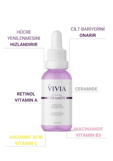 The Vivia  İnce Çizgi ve Retinol Serum 30 ML