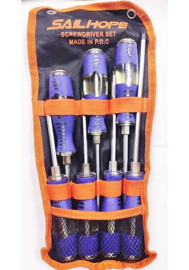 7 Parça Darbeli Tornavida Seti Tornavida Takımı Geçmeli 1 Set Pro
