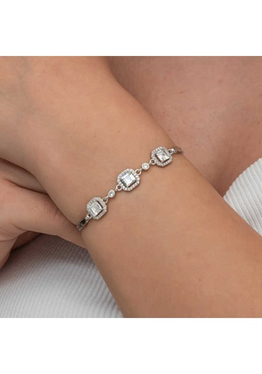 Casera's Gümüş Üçlü Kare Kadın Bileklik Csr2185827 Gümüş