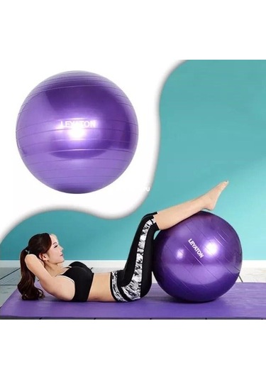 Leyaton Pilates Topu 75 CM Mor + Pompa