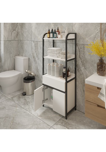 Çekmeceli Banyo Düzenleyici Mutfak Rafı Banyo Dolabı Çok Amaçlı D