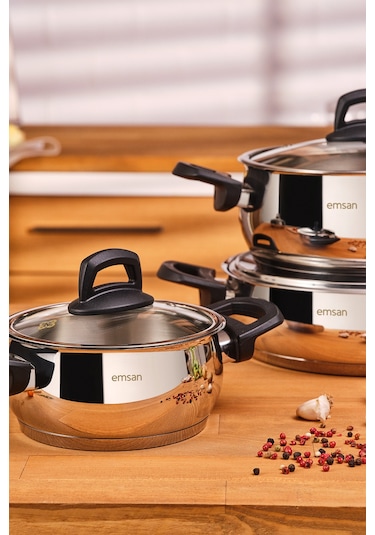 Emsan Aren 8 Parça Çelik Tencere Seti