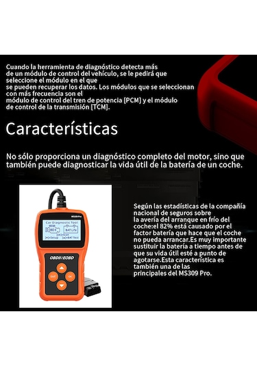 Tenfowee Ms309pro Araç Tanı Aracı: Oku/sil Kod, Akü Testi, Gerçek Zamanlı Veri, Çoklu Dil Ve Ölçüm Ayarları