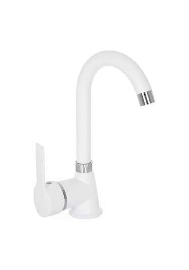 On2 Armatür Beyaz Lavabo Bataryası Musluk - Çift Girişli 40'lık